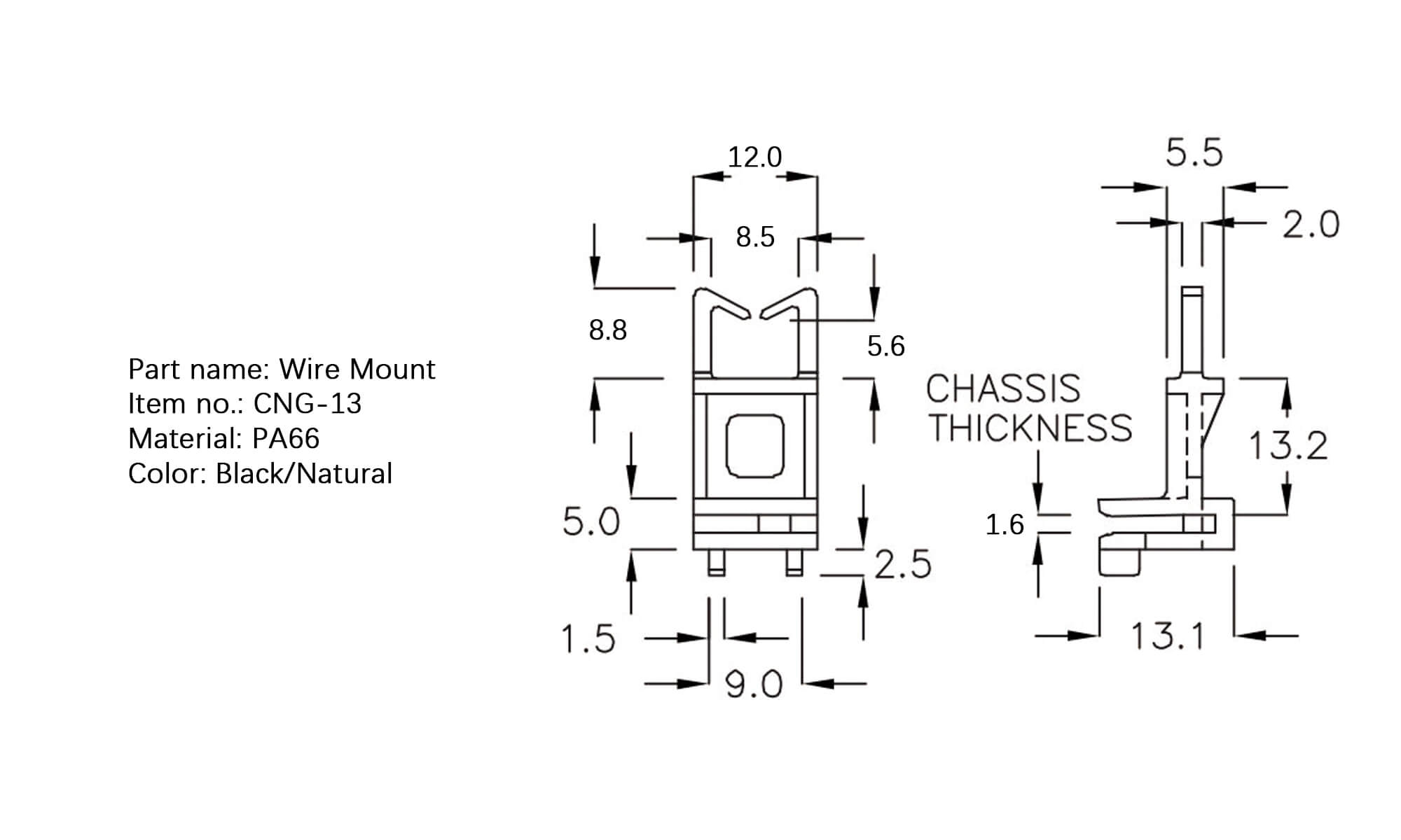 Plastic Wire Mount CNG-13